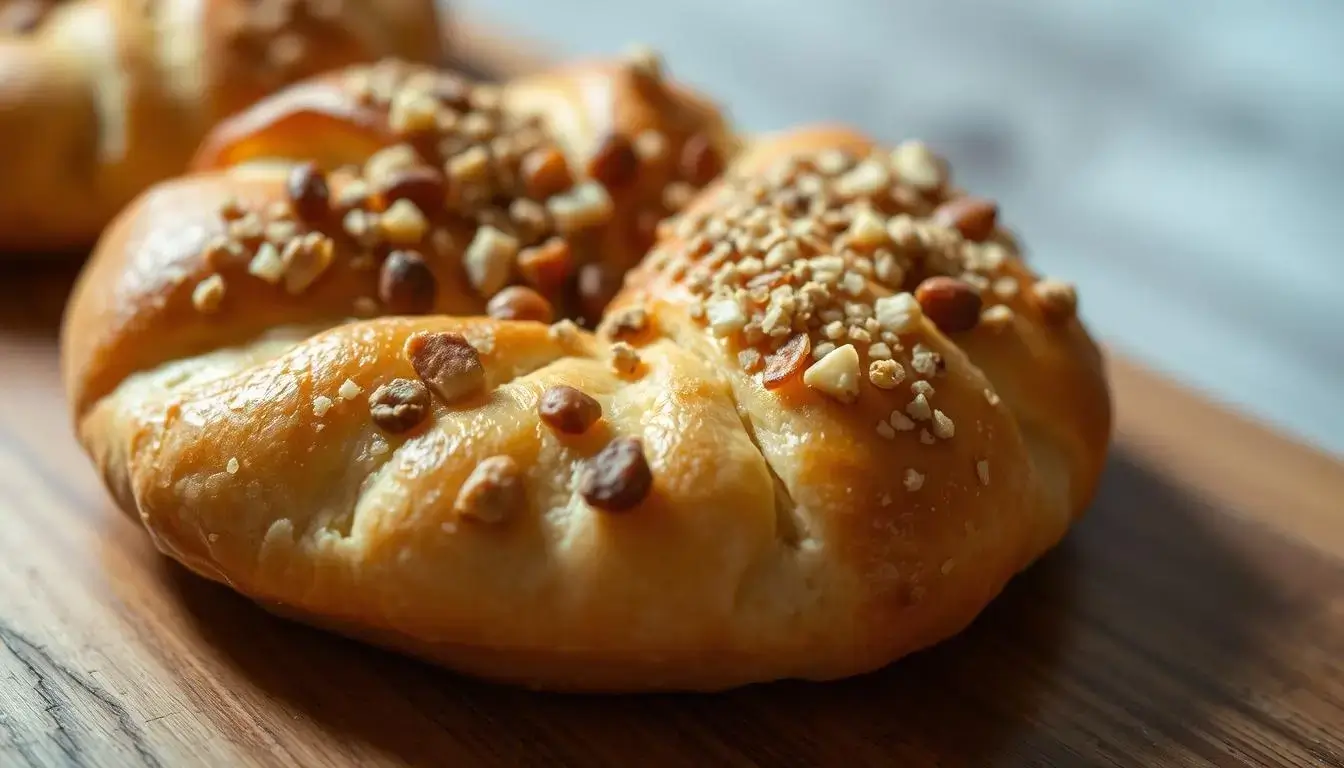 Swiss Nussgipfel close up