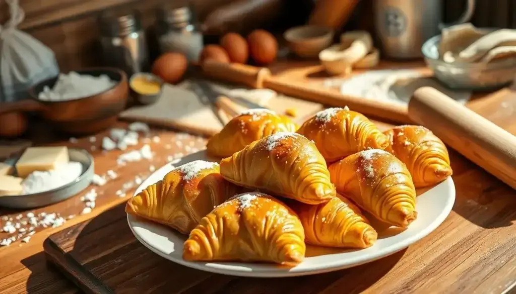 Homemade Gipfeli in plate