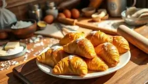 Homemade Gipfeli in plate