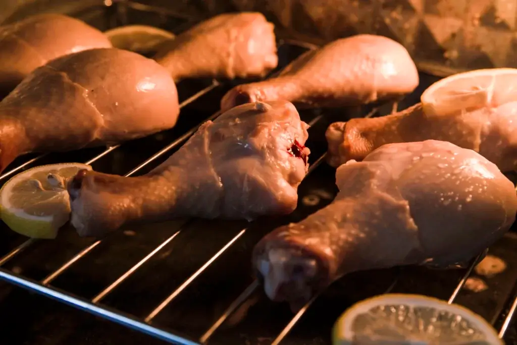 close up chicken drumsticks