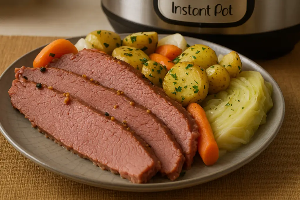 view of instant pot corned beef