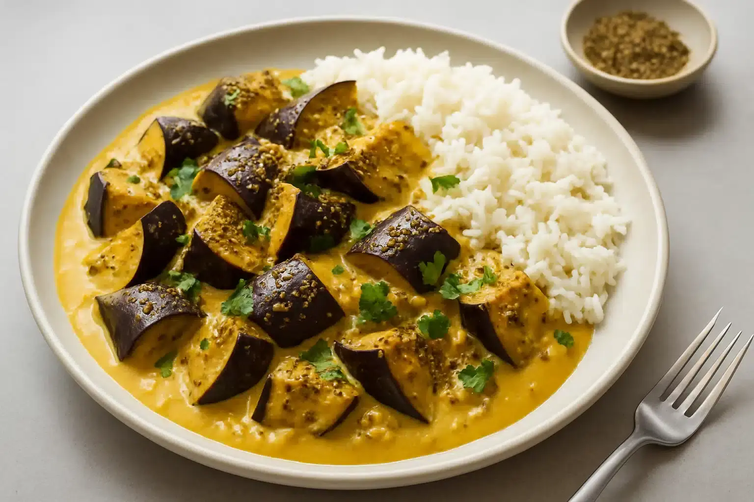 Irresistible Vegan Eggplant Coconut Curry With Zaatar