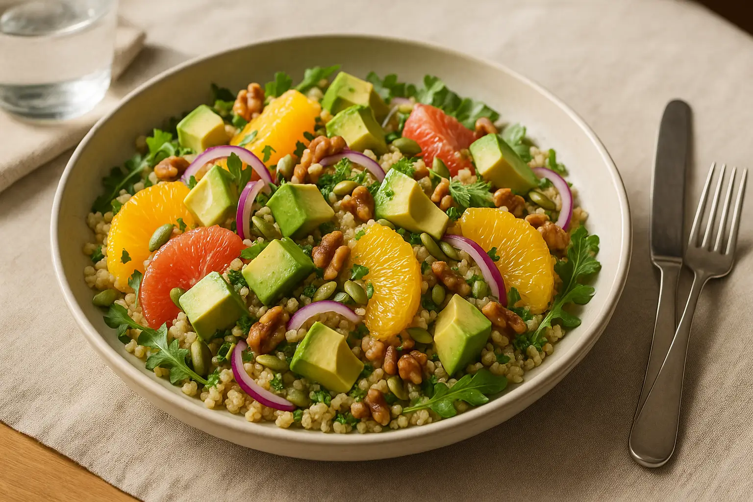 Citrus-avocado-quinoa salad