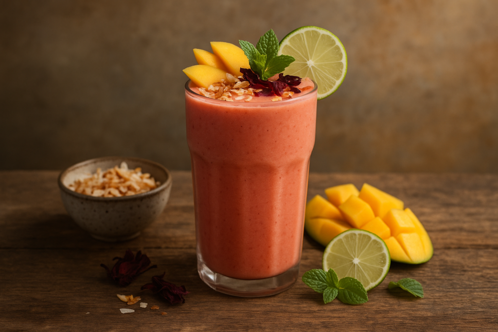 Mango-Coconut-Hibiscus Smoothie