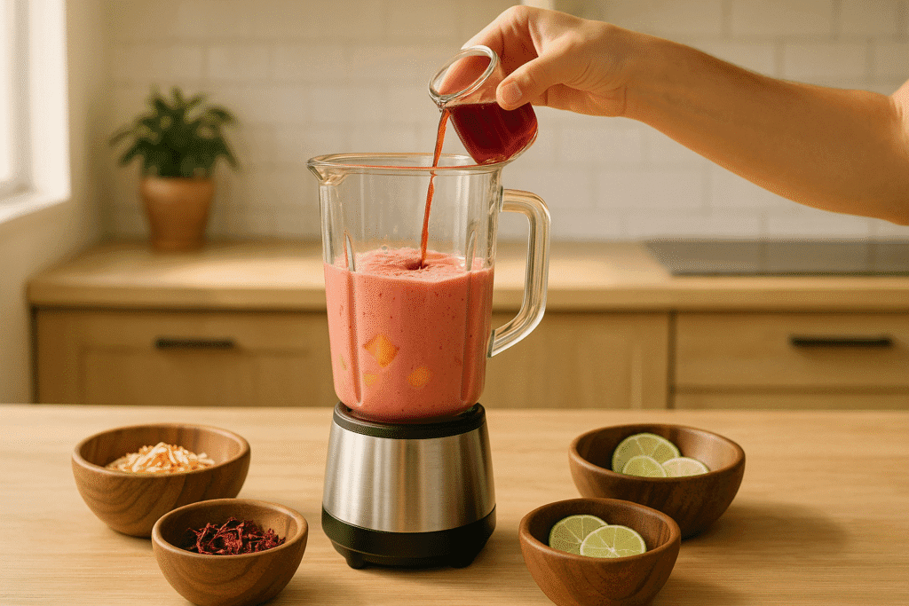 Mango-Coconut-Hibiscus Smoothie