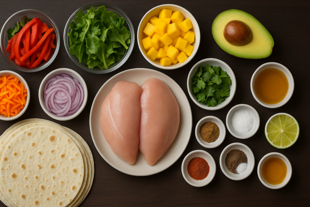 chicken mango cilantro-wraps