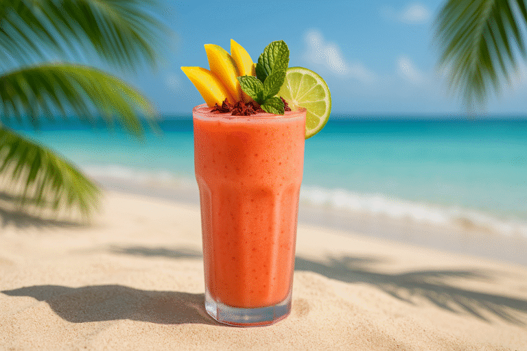 mango-coconut-hibiscus smoothie