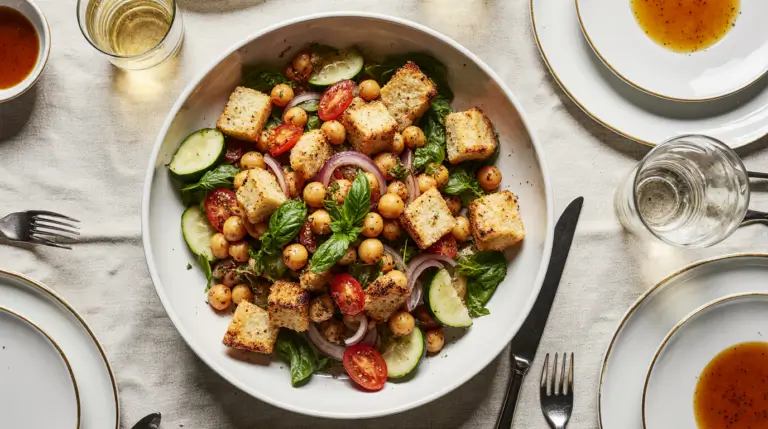 chickpea panzanella salad