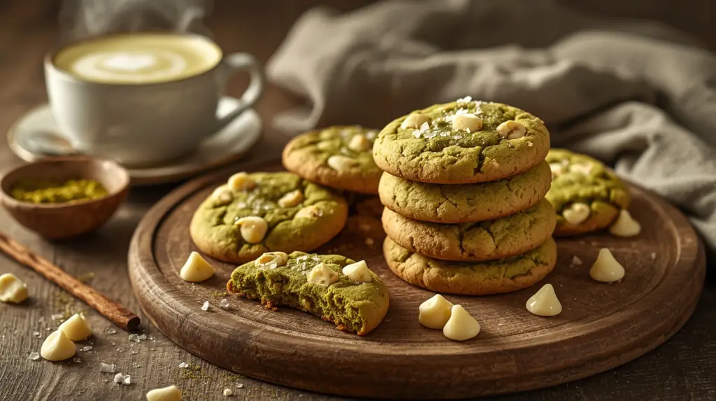 white chocolate matcha cookies
