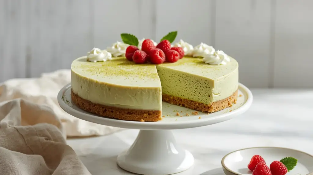 no bake matcha cheesecake