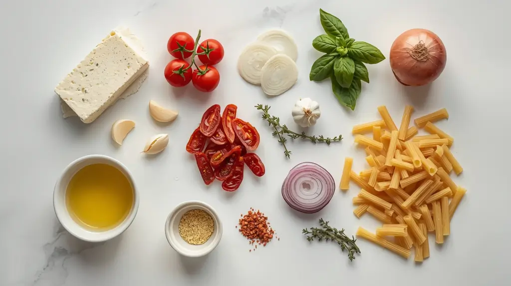 Baked Feta Pasta with Caramelized Onions