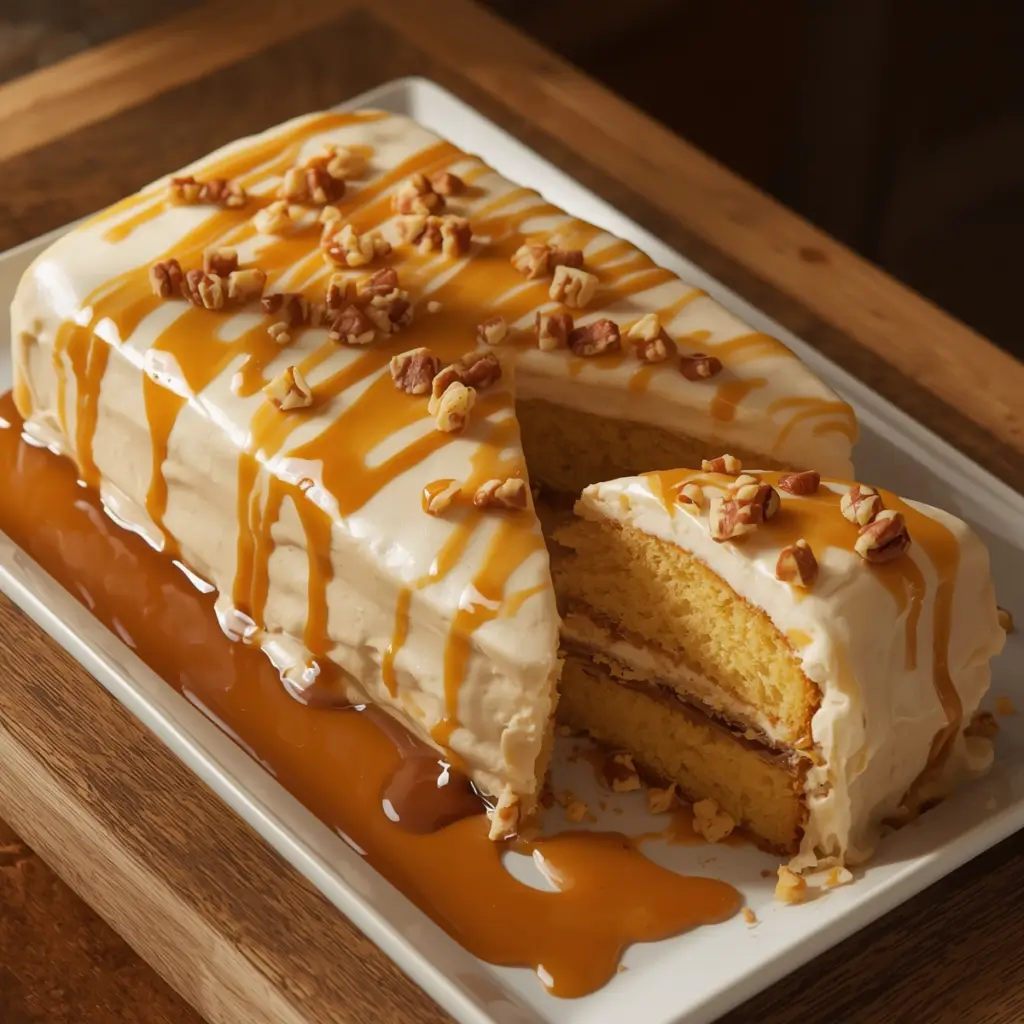 caramel poke cake with condensed milk