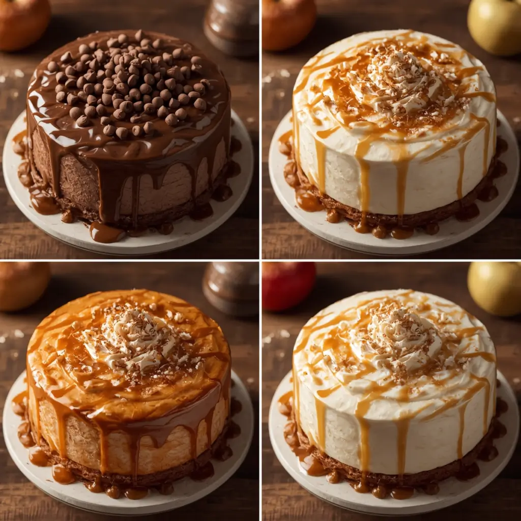 caramel poke cake with cream cheese frosting