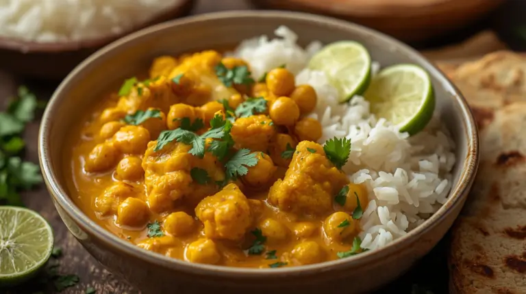 easy chickpea and cauliflower curry