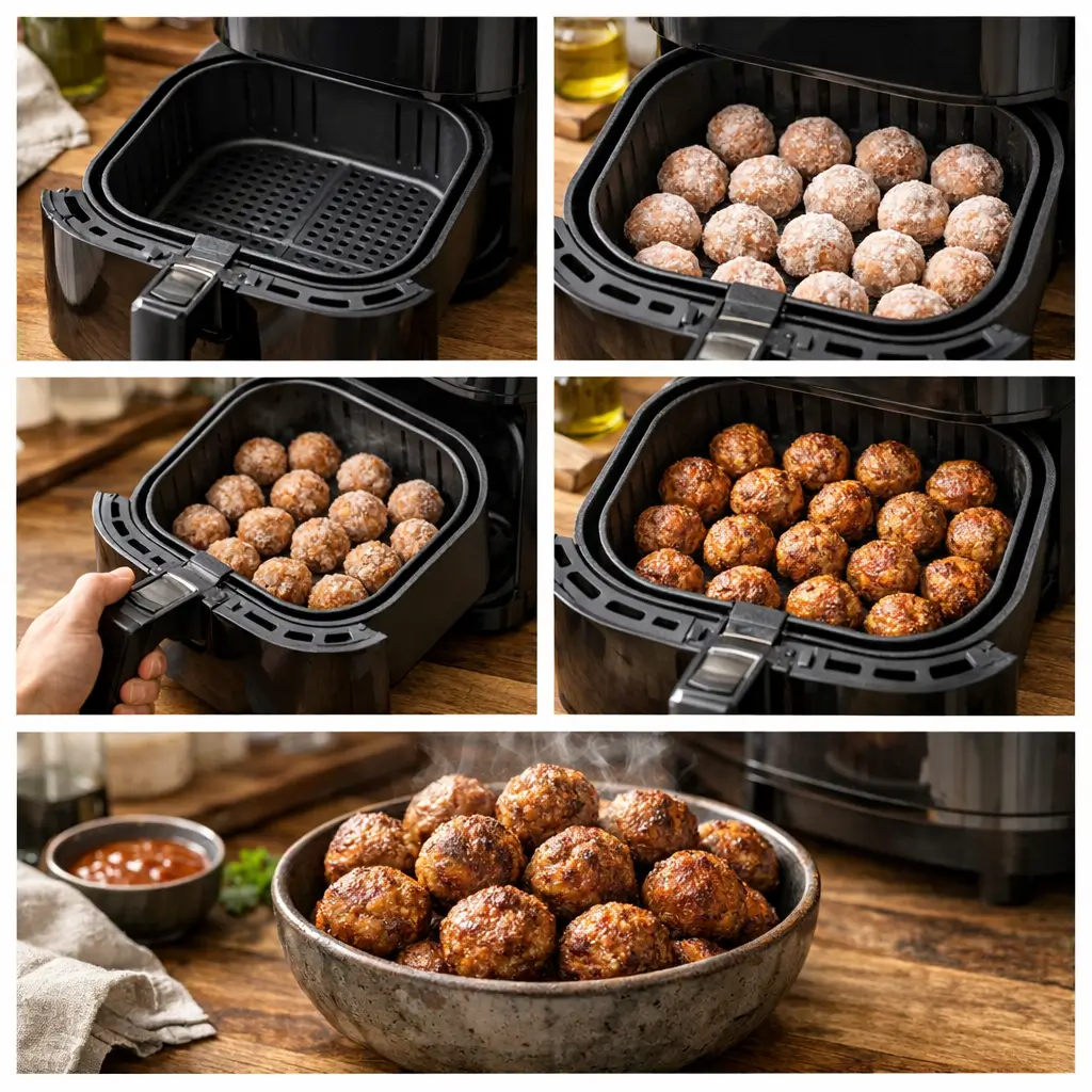 how to cook frozen meatballs in air fryer