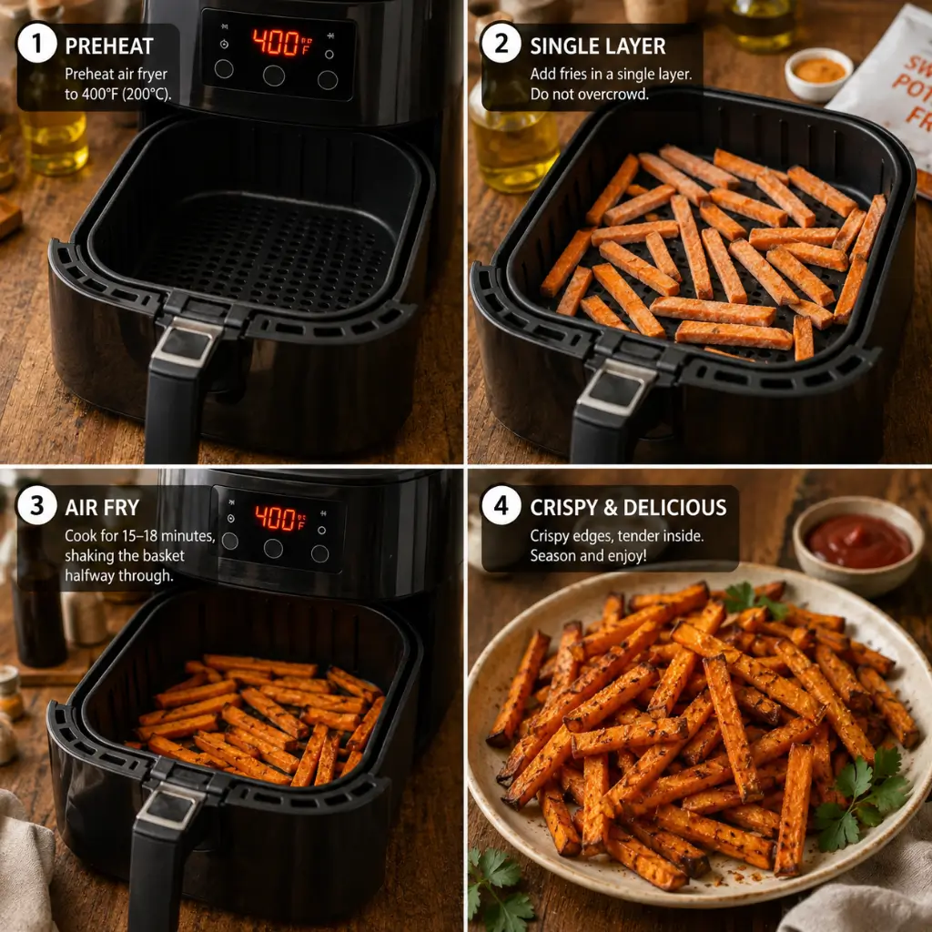 how to cook frozen sweet potato fries in air fryer