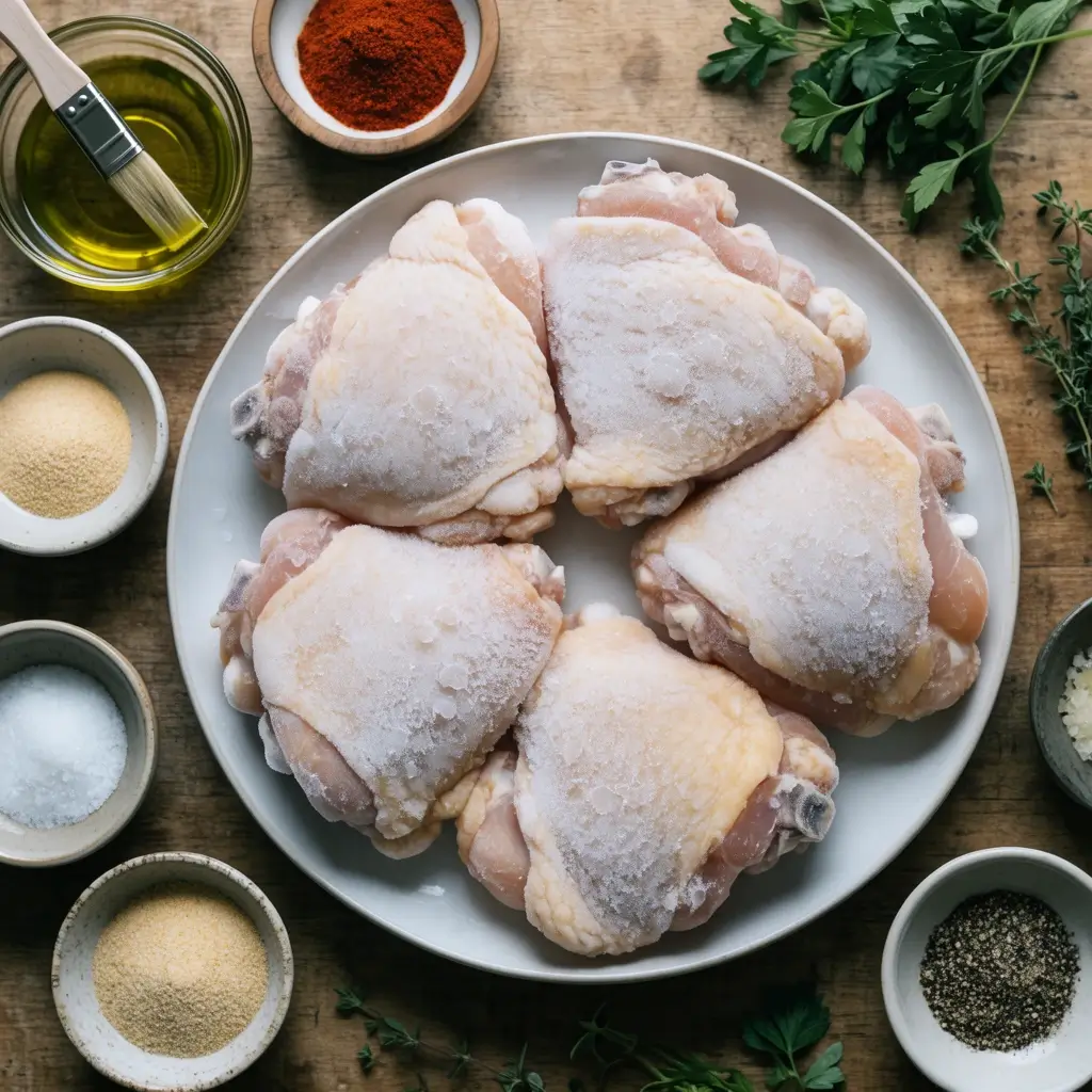 how long to cook frozen chicken thighs in air fryer